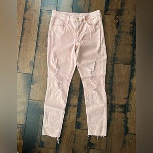 SALE❤️Dusty pink distressed jeans! High rise, boyfriend fit, slight stretch!